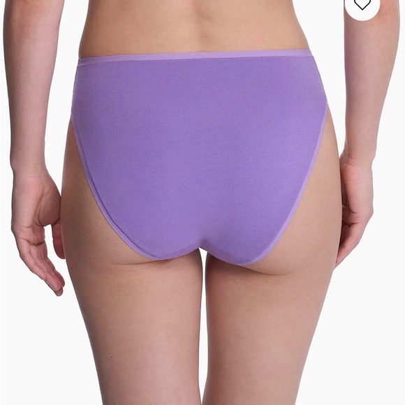 NATORI BRIEF WOMENS Bliss Bare Cotton High Cut Size Medium Color Violet Blue NWT - Picture 4 of 10